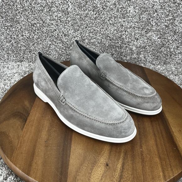 To Boot New York Size 7 Ardesia Light Grey Suede Cassidy Moc Toe Loafers Slip On - Picture 1 of 14